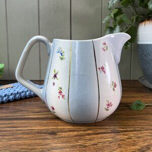 Striped Milk Pitcher Creamer West-Germany Pottery Waku Feurfest For Eign 182 1/2